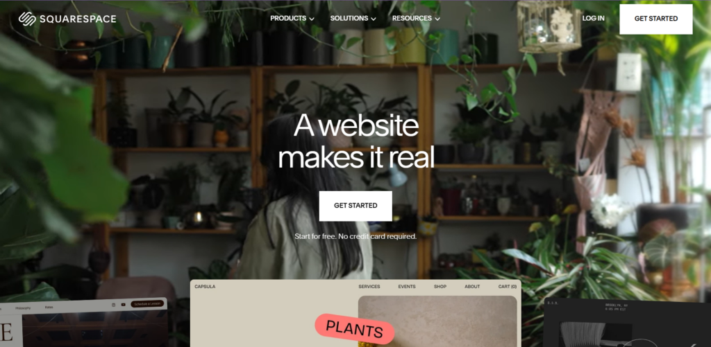 Minimal online store homepage layout