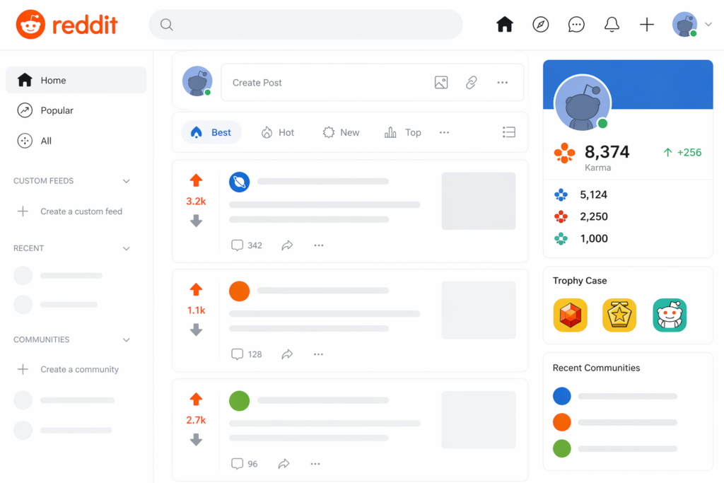 Reddit account growing karma over time