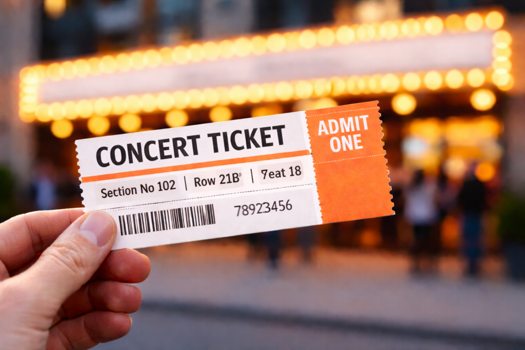 Concert Ticket at Venue Entrance