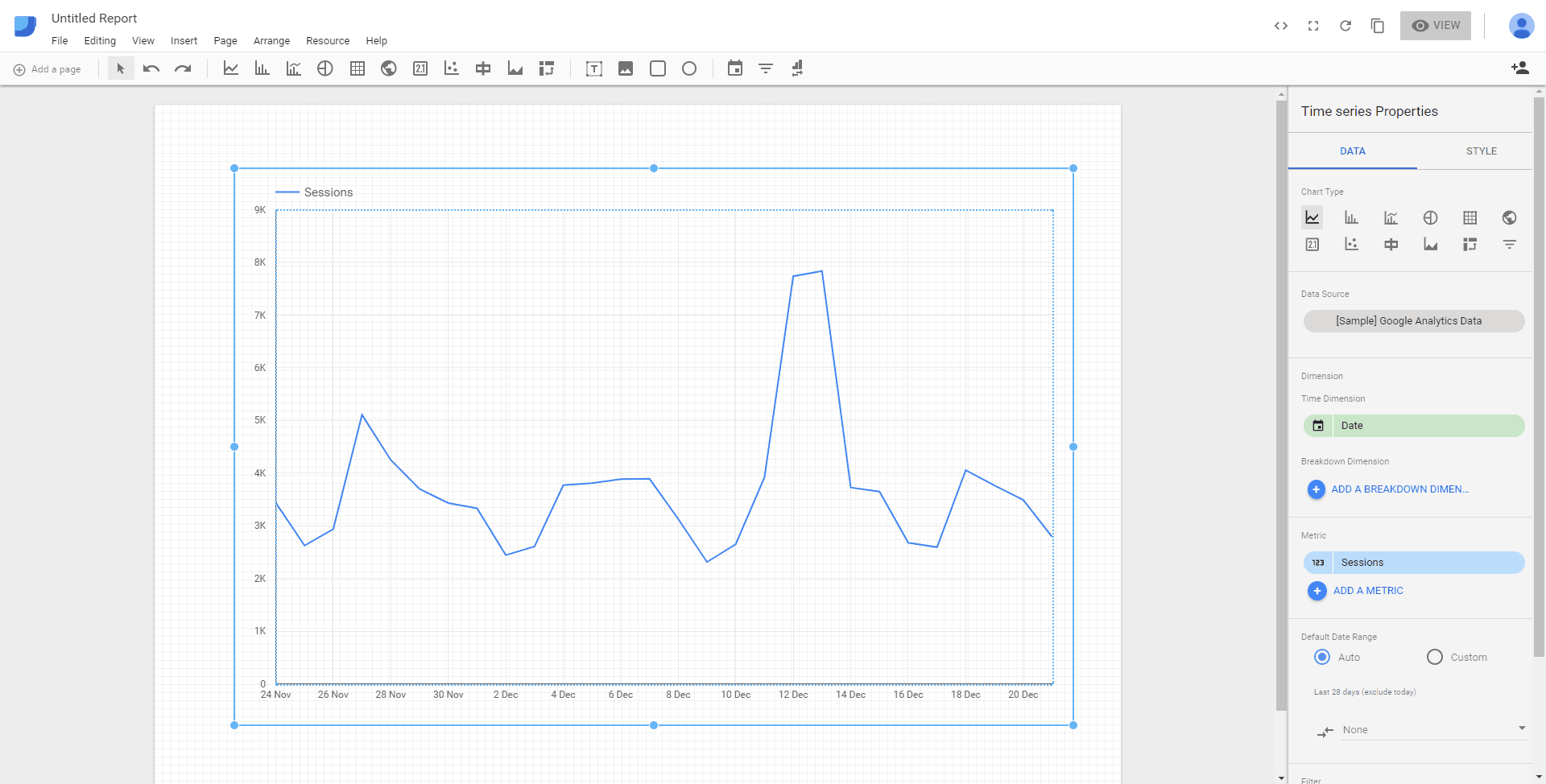 Looker Studio - Time series or Line Graph