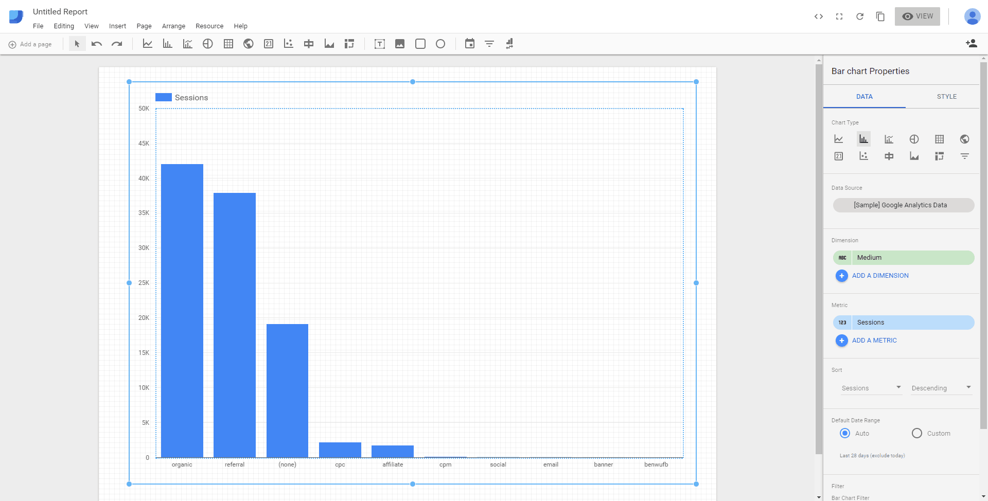 Looker Studio - Bar Chart Example