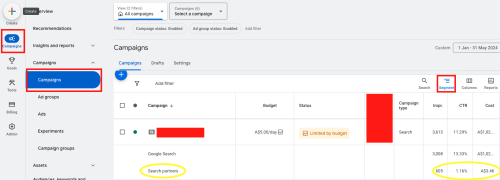 Google Search Partners - Check Performance